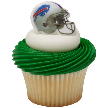Buffalo Bills Helmet Cupcake Rings - 12 Cupcake Rings