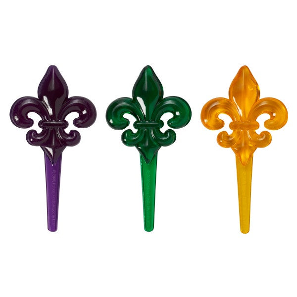 Fleur De Lis Translucent Cupcake Picks, 12 Cupcake Picks