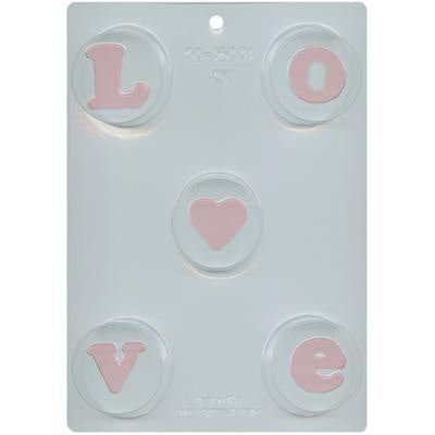 L O V E & Heart Chocolate Covered Cookie Mold