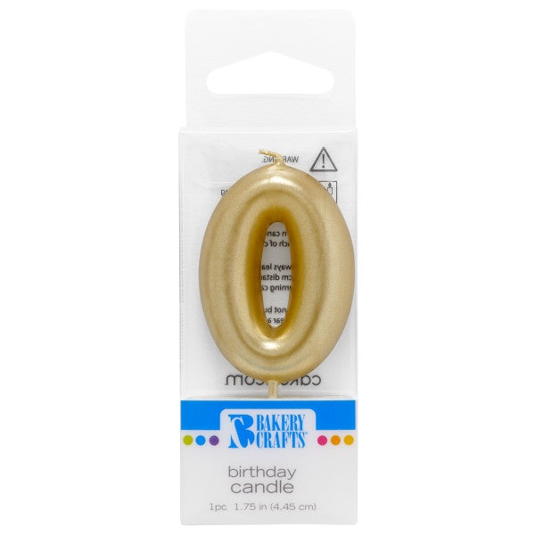 Gold Number 0 Candle