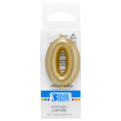 Gold Number 0 Candle