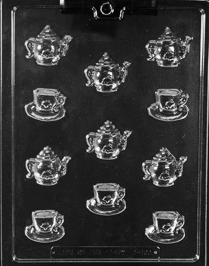 Small Tea Pots And Cups Chocolate Mold