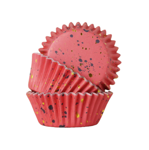Pink with Gold Flecks Foil Lined Cupcake Cases - 30 Cupcake Liners