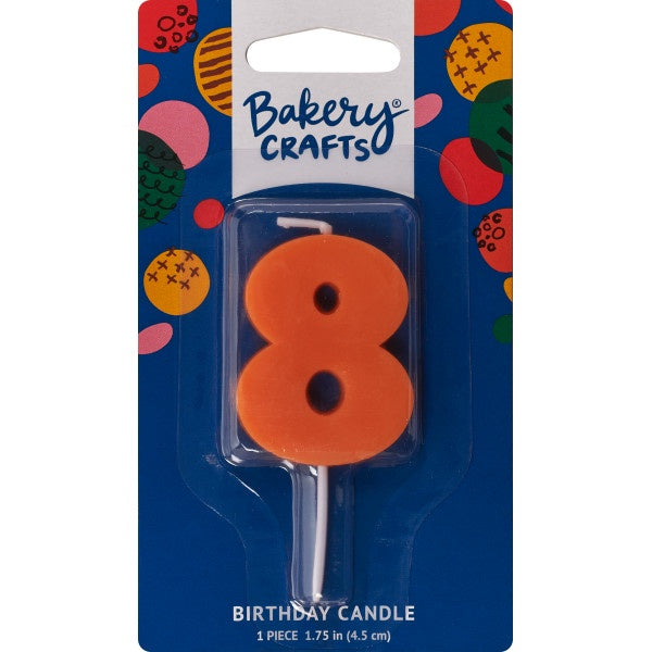 Mini Block Number Candle - 8 - Orange
