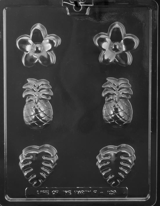 Tropical Assortment Chocolate Mold Includes Pineapple & Monstera Flower