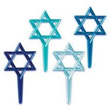 Star of David Cupcake Picks - 12 Picks