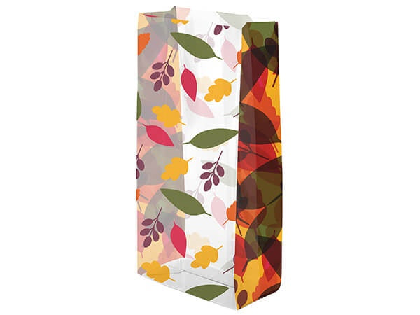 Leaves on Leaves Cellophane Bags - 4 x 2.5 x 9.5 - 10 Bags
