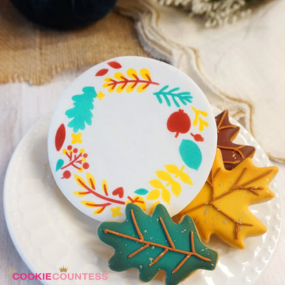 3 Piece Autumn Wreath Stencil Set