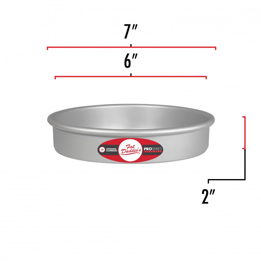 6 Inch Round 6x2 Inch, Fat Daddio's Anodized Aluminum Round Cake Pan – Frans Cake ...