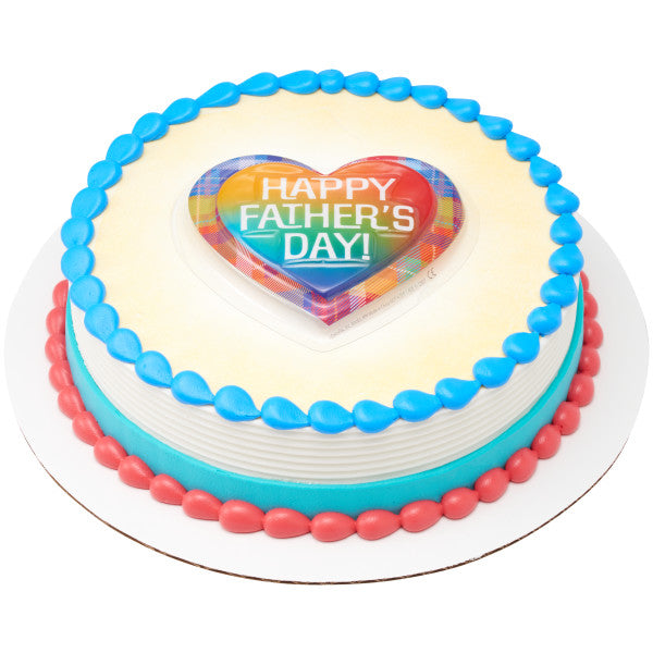 Happy Father's Day Plaid Cake Topper Pop Top