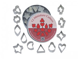 Miniature Cookie Cutters Set - 12 piece assorted shapes
