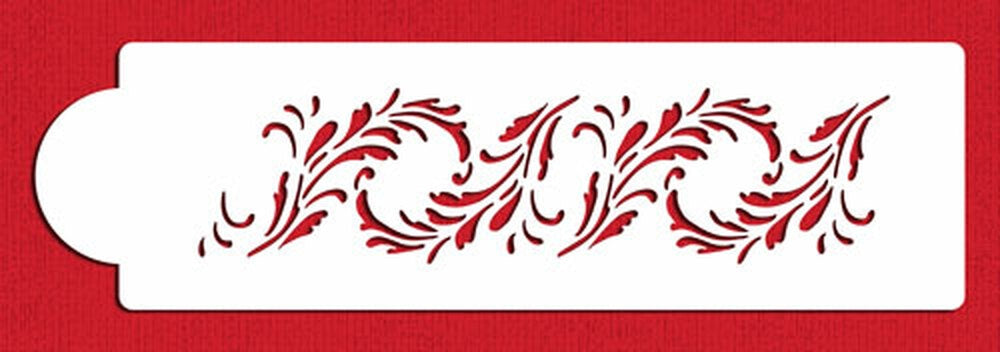 Feathered Scroll Cake Side Stencil