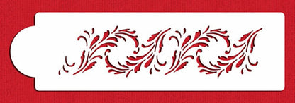 Feathered Scroll Cake Side Stencil
