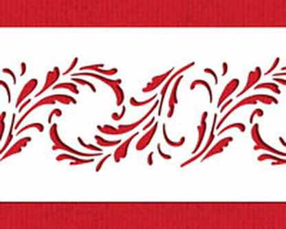 Feathered Scroll Cake Side Stencil