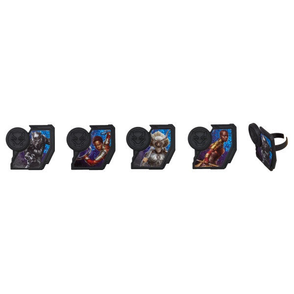 Black Panther Streets of Wakanda Cupcake Rings - 12 Rings