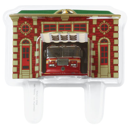 Fire Truck and Station Cake Topper Set