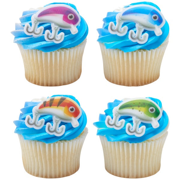Fishing Lure Cupcake Rings - 12 Cupcake/Cake Rings