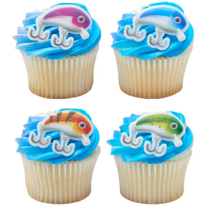 Fishing Lure Cupcake Rings - 12 Cupcake/Cake Rings