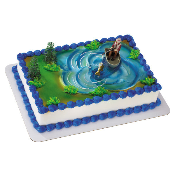 Fisherman with Action Fish Cake Topper