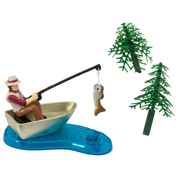 Fisherman with Action Fish Cake Topper