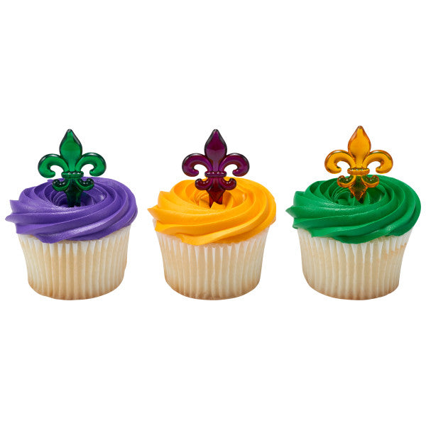 Fleur De Lis Translucent Cupcake Picks, 12 Cupcake Picks