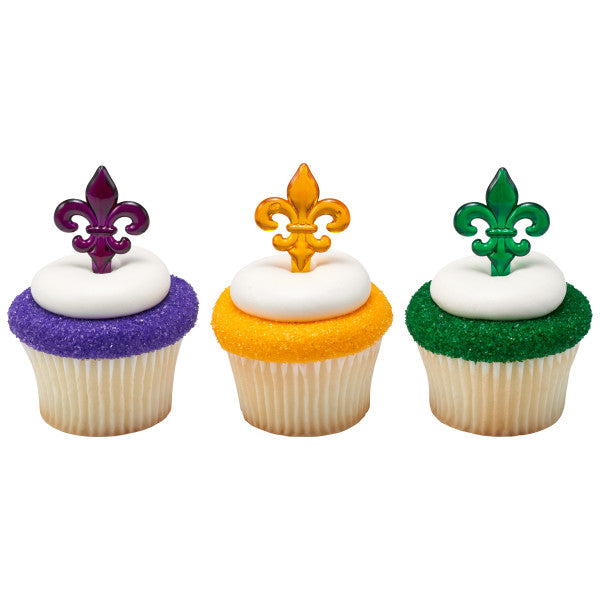 Fleur De Lis Translucent Cupcake Picks, 12 Cupcake Picks