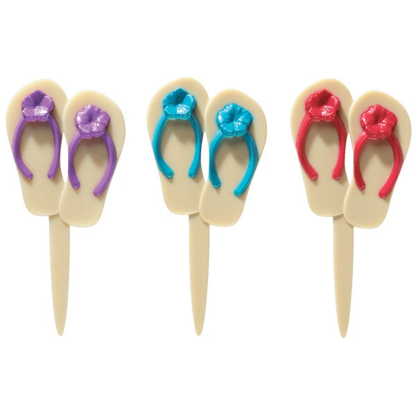 Summer Flip Flop Cupcake Picks - 12 Picks