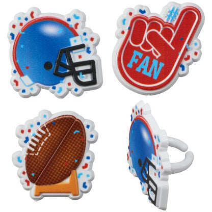 Football Assortment Cupcake Rings - 12 Cupcake Rings Per Package