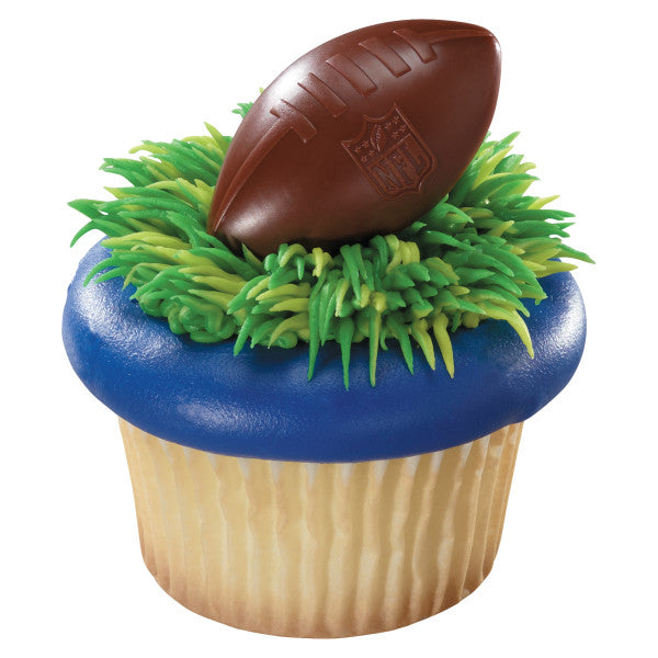 Football with NFL Logo Cupcake Rings - 12 Cupcake Rings