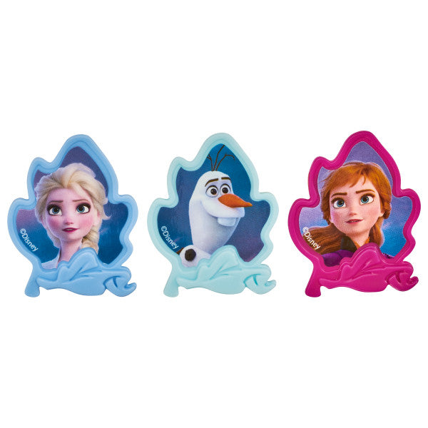 Disney Frozen II Elsa, Anna & Olaf Cupcake Rings - 12 Rings