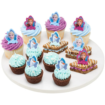 Disney Frozen II Elsa, Anna & Olaf Cupcake Rings - 12 Rings