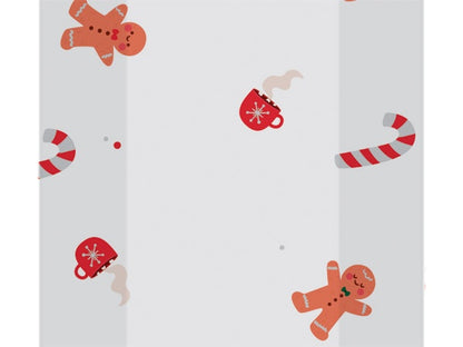 Gingerbread Candy Cane Cellophane Treat Bags - 5x3x11 -10 Bags