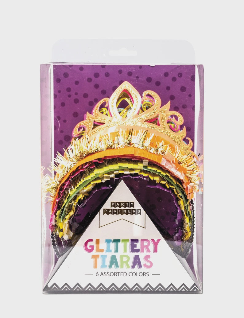 Glittery Tiaras - 6 Assorted Colors
