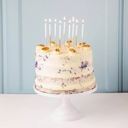 Gold and White Birthday Candles