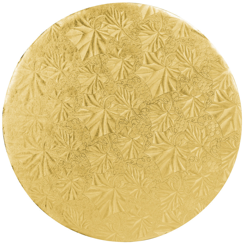 image of 10 inch gold cake drum that is 1/4 inch thick