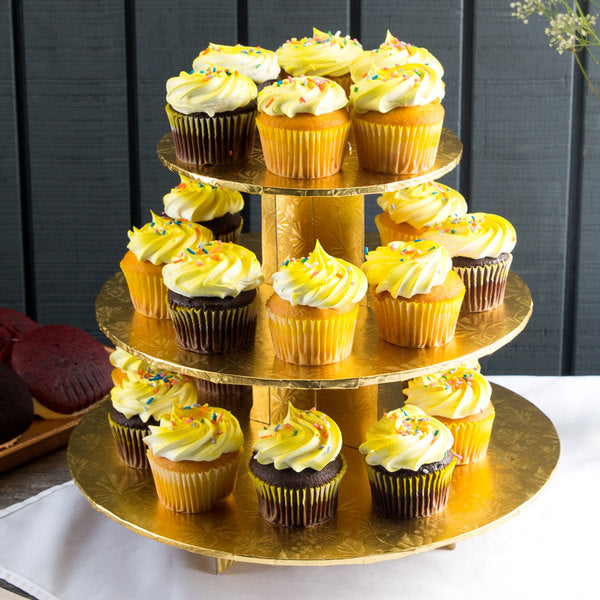 3 Tier, Gold Cupcake Stand