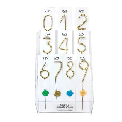 Big Golden Sparkle Candle Wand Number 9
