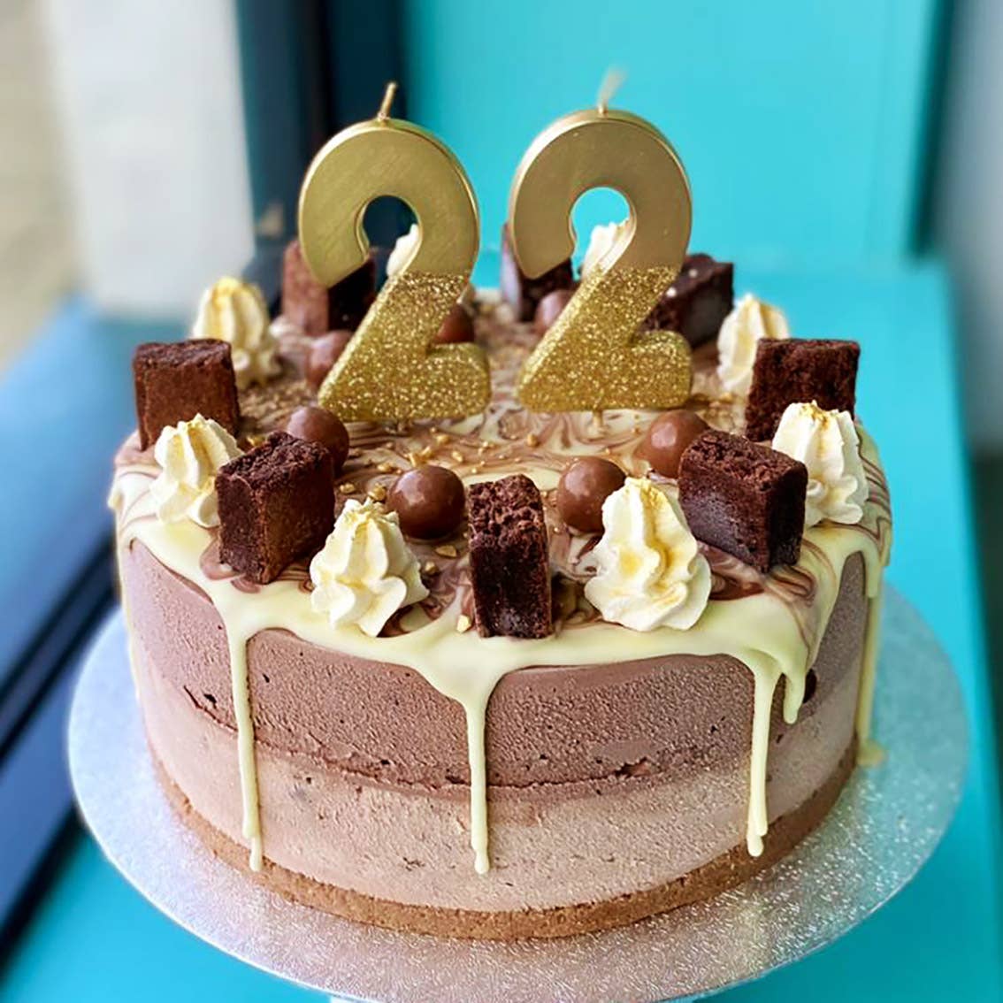 Gold Glitter Number Candle - Number 2