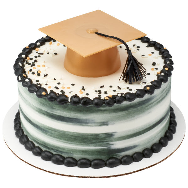 4 Inch Gold Graduation Hat Cake Topper