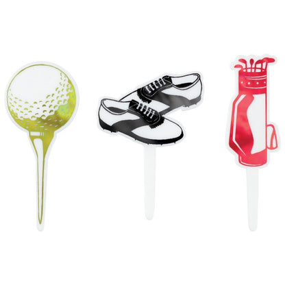 Golf Themed Cupcake Picks - 12 Cupcake Picks