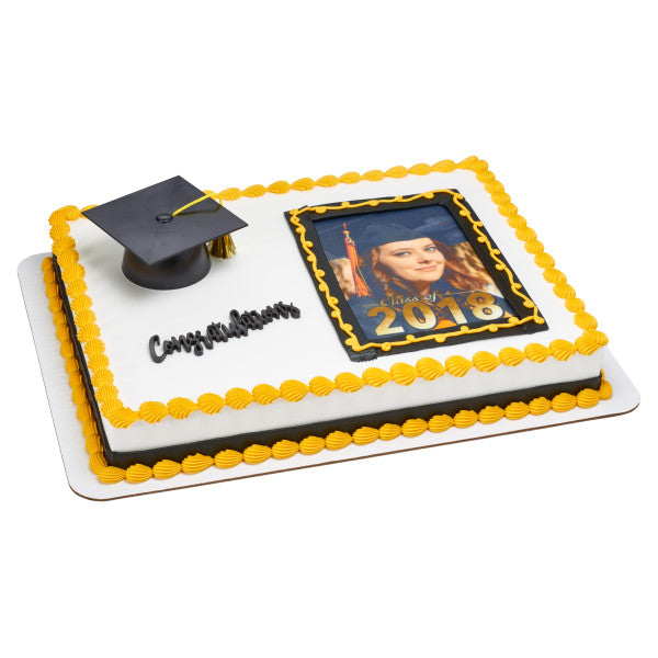 4" Black Graduation Hat Cake Topper