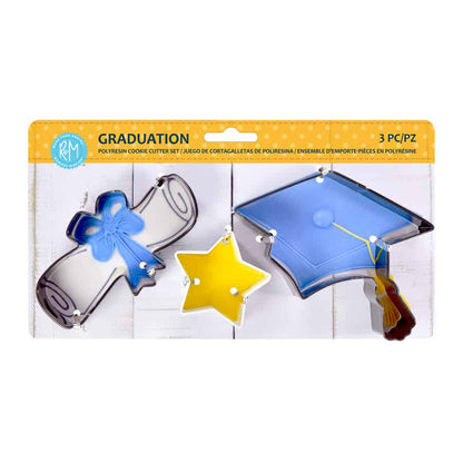 3 Piece Graduation Cookie Cutter Set