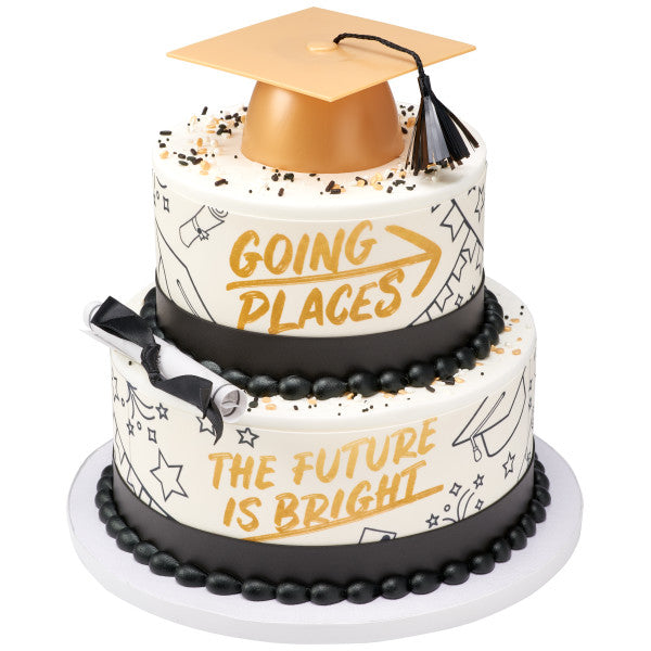 4 Inch Gold Graduation Hat Cake Topper