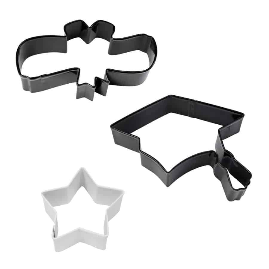 3 Piece Graduation Cookie Cutter Set