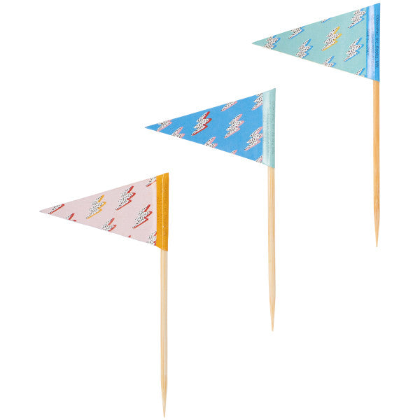 Assorted Graduation Pennants - 12 Cupcake Picks