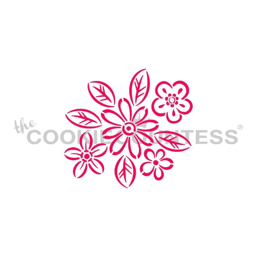 Graphic Flowers Paint Your Own Stencil - Drawn by Krista