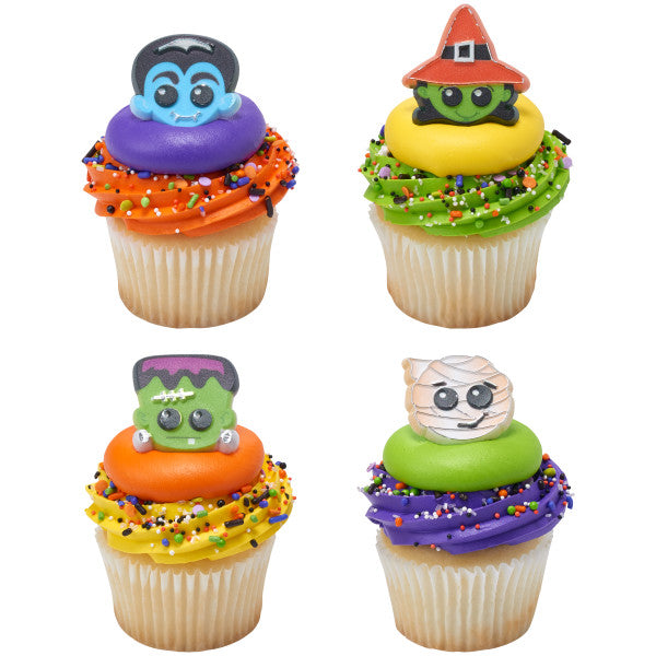 Halloween Characters Cupcake Rings - 12 Cupcake Rings