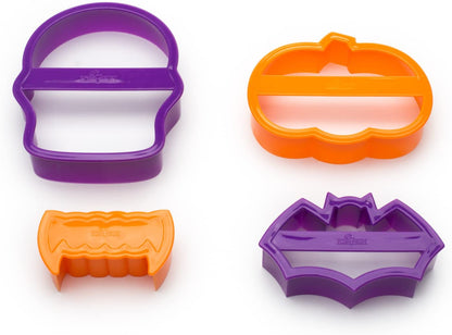 Halloween Cookie Cutter Set with Skull, Pumpkin, Fangs and Bat