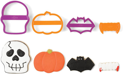 Halloween Cookie Cutter Set with Skull, Pumpkin, Fangs and Bat