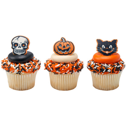 Vintage Fright Cupcake Rings - 12 Cupcake/Cake Rings
